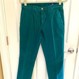 Vineyard Vines Slim Fit Breaker Pants. Hunter Green Size 30x30